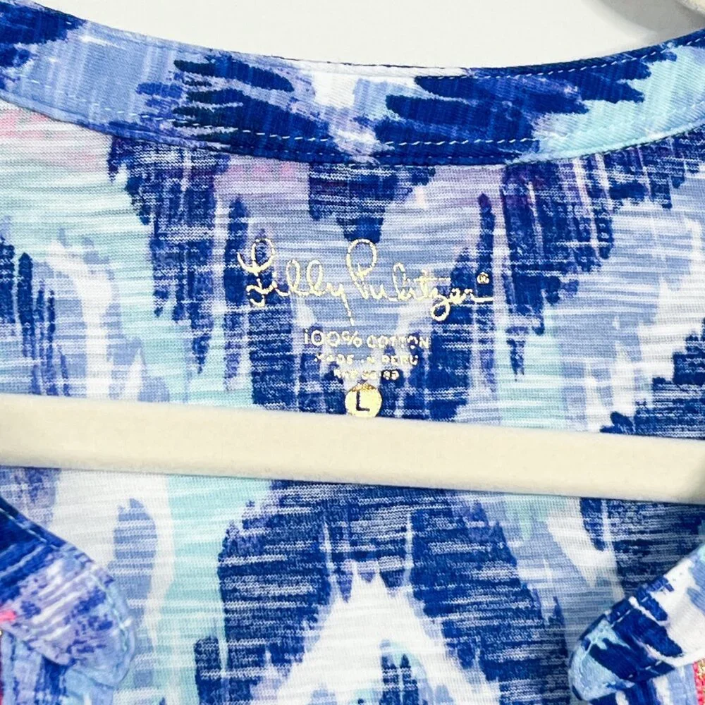 Lilly Pulitzer Kalissa Knit Tunic in Blue Swish Skipped A Beach - Picture 5 of 8
